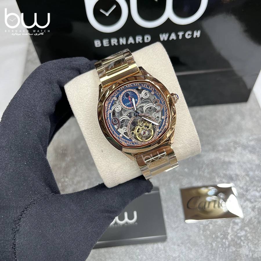 خرید ساعت مچی کارتیر مدل Cartier Skeleton RosGold از فروشگاه ساعت برنارد